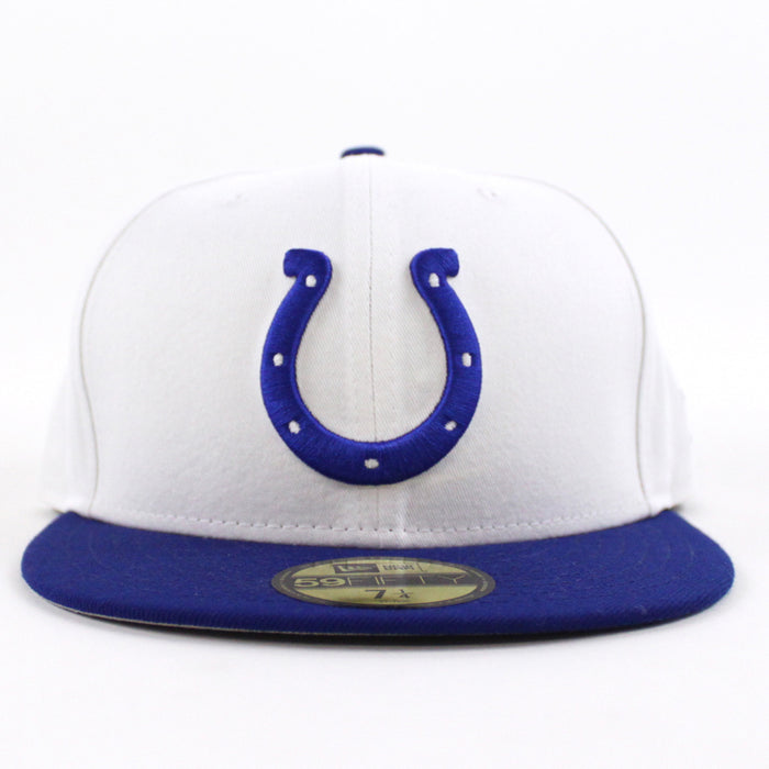 Indianapolis Colts NFL New Era 59Fifty Fitted Hat (White Blue Gray Under Brim)