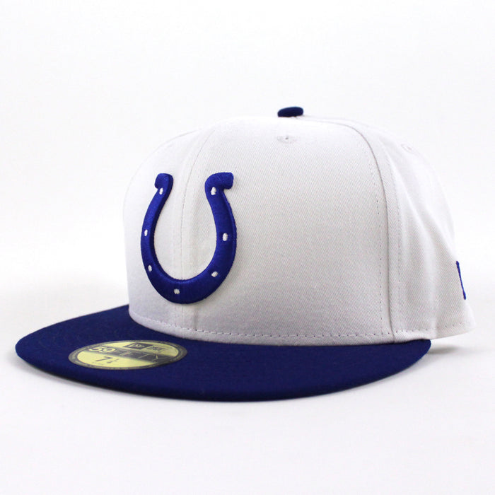 Indianapolis Colts NFL New Era 59Fifty Fitted Hat (White Blue Gray Under Brim)