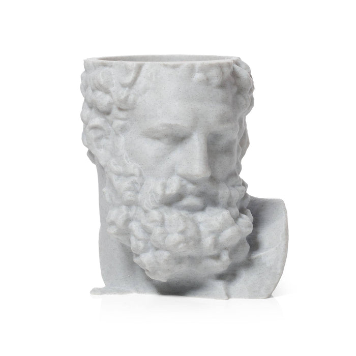 Ingadi - Greek Head Planter - Stone/Marble Effect