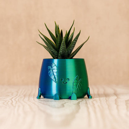 Ingadi - Happy Pot Planter - Alocasia Leaf Face : Medium