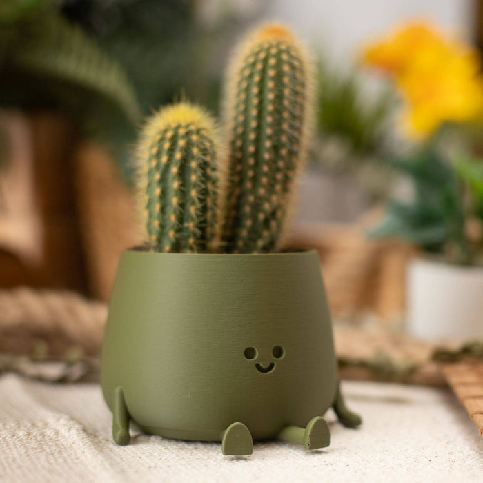Ingadi - Happy Pot Planter - Matte Green: Medium