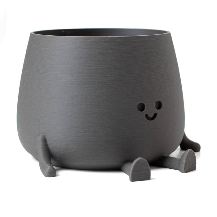 Ingadi - Happy Pot Planter - Matte Iron Grey: Medium