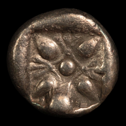 Ionia, Miletos, Silver Diobol, Lion's Head & Floral Pattern  - c. 520 to 450 BCE - Greek World