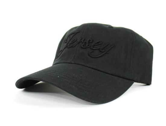 Jersey Script Dad Hat (Black on Black)