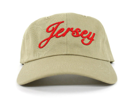 Jersey Script Dad Hat (Khaki Red)