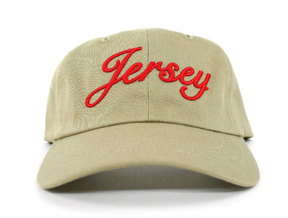 Jersey Script Dad Hat (Khaki Red)