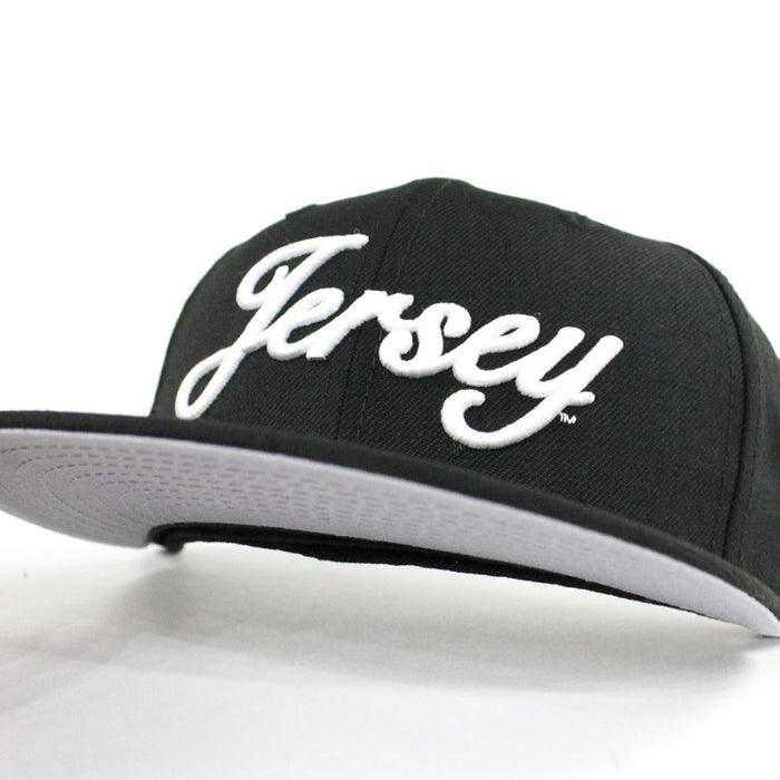 Jersey Script New Era 59Fifty Fitted Hat (Black Gray Under Brim)