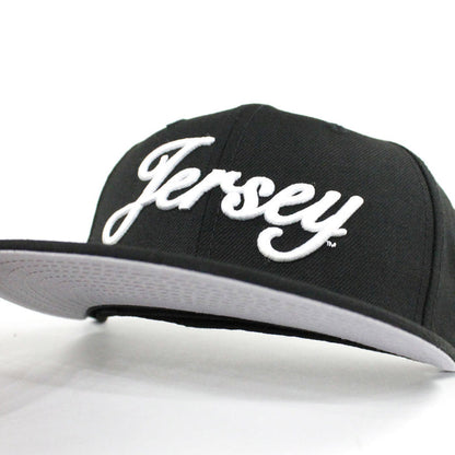 Jersey Script New Era 59Fifty Fitted Hat (Black Gray Under Brim)