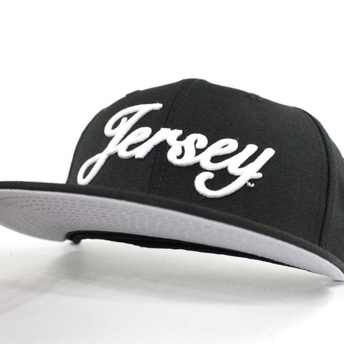 Jersey Script New Era 59Fifty Fitted Hat (Black Gray Under Brim)