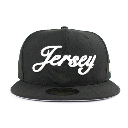 Jersey Script New Era 59Fifty Fitted Hat (Black Gray Under Brim)