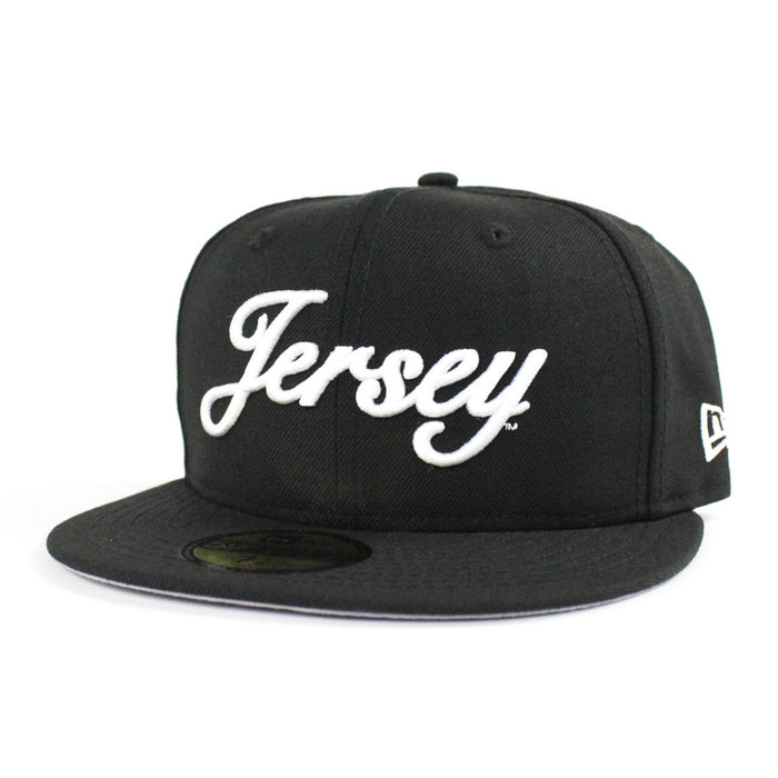 Jersey Script New Era 59Fifty Fitted Hat (Black Gray Under Brim)