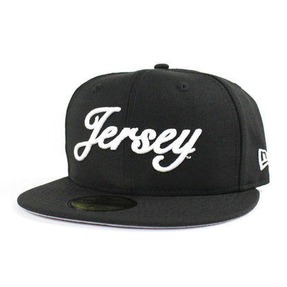 Jersey Script New Era 59Fifty Fitted Hat (Black Gray Under Brim)