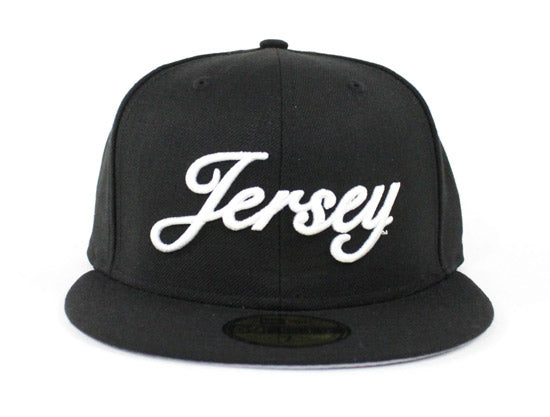 Jersey Script New Era 59Fifty Fitted Hat (Black Gray Under Brim)