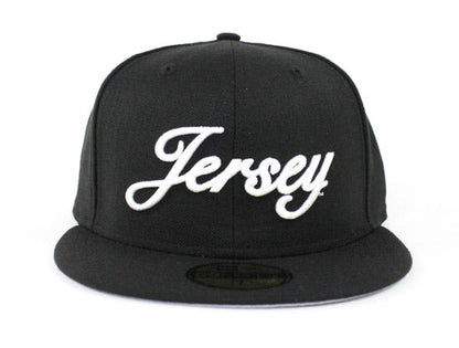 Jersey Script New Era 59Fifty Fitted Hat (Black Gray Under Brim)