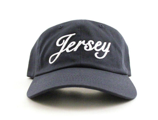 Jersey Unconstructed Baseball Adjustable Dad Hat (Navy)
