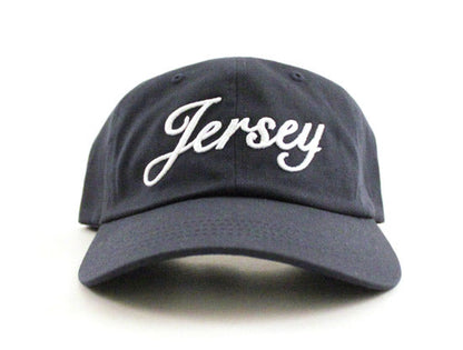 Jersey Unconstructed Baseball Adjustable Dad Hat (Navy)