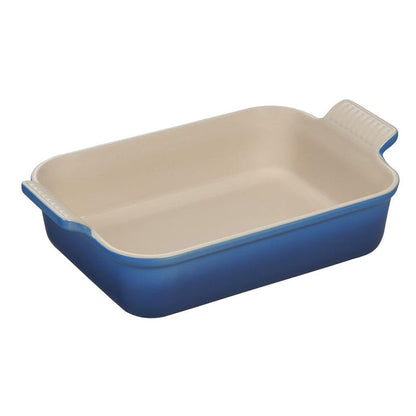 Le Creuset 2.5 Qt. Marseille Heritage Stoneware Rectangular Dish displayed on a white background