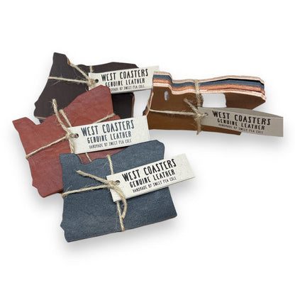 Leather West Coasters (Oregon) Drink Coaster Set