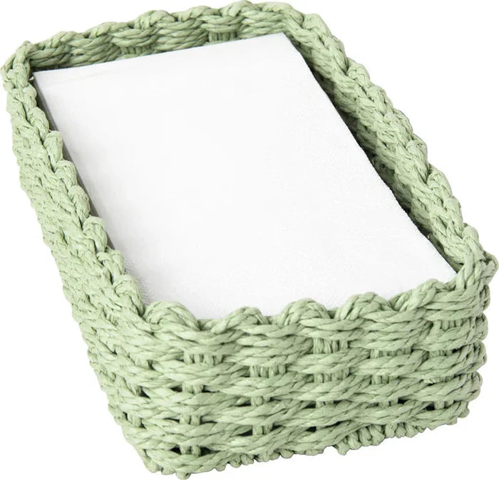Light Green Woven Paper Guest Towel Napkin Holder