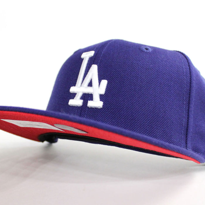 Los Angeles Dodgers New Era Fitted 59Fifty Hats (Blue Red Under Brim)