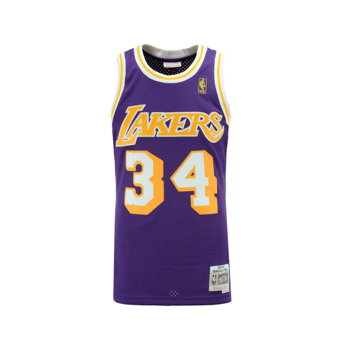 Los Angeles Lakers #34 Shaquille O’Neal Mitchell and Ness Swingman Jersey