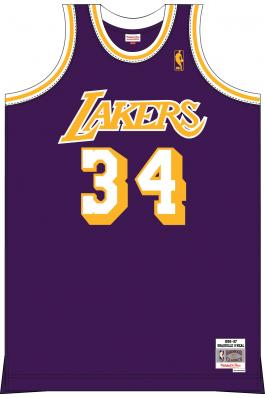 Los Angeles Lakers #34 Shaquille O’Neal Mitchell and Ness Swingman Jersey