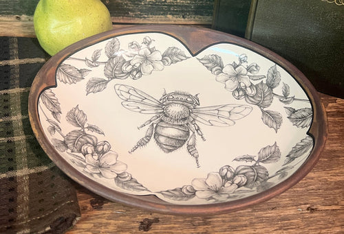 LZ-S3 Small Oval Serving Dish - Bee