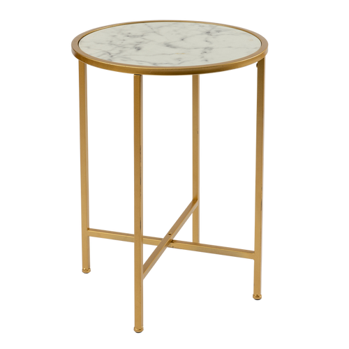 Marble and Gold Side Table