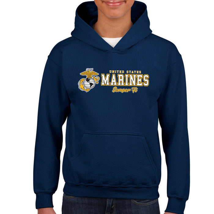 Marines Semper Fi Chest Print Youth Hood