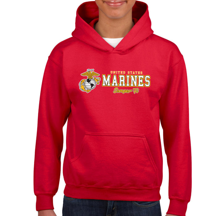 Marines Semper Fi Chest Print Youth Hood