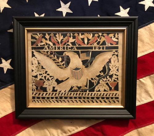 MB-1915 American Eagle Framed Scherenschnitte