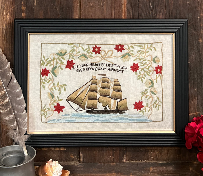 MB-S1 "Let Your Heart Be..." Framed Needlepoint Print