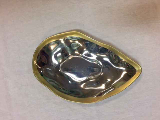 Metal Serving Pieces with Gold Trim