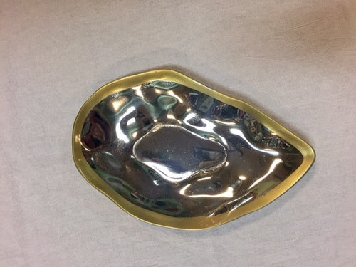 Metal Serving Pieces with Gold Trim