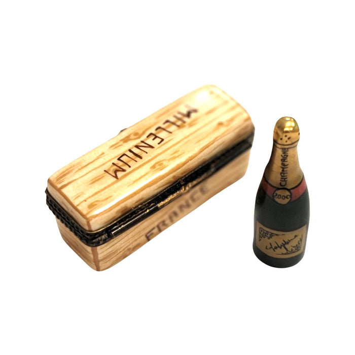 Millennium Champagne Limoges Box Porcelain Limoges wine French Trinket Box