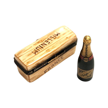 Millennium Champagne Limoges Box Porcelain Limoges wine French Trinket Box