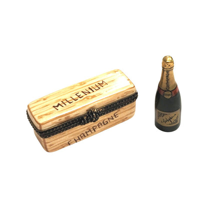 Millennium Champagne Limoges Box Porcelain Limoges wine French Trinket Box