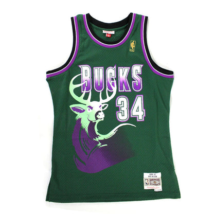 Milwaukee Bucks #34 Ray Allen Mitchell and Ness Swingman Jersey