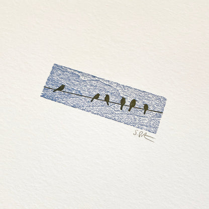 Mini Bird & Wood Block Letterpress Prints