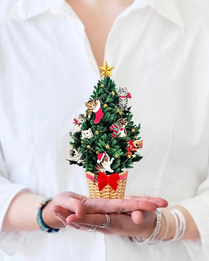 Mini Meowy Christmas Tree Pop-Up Card