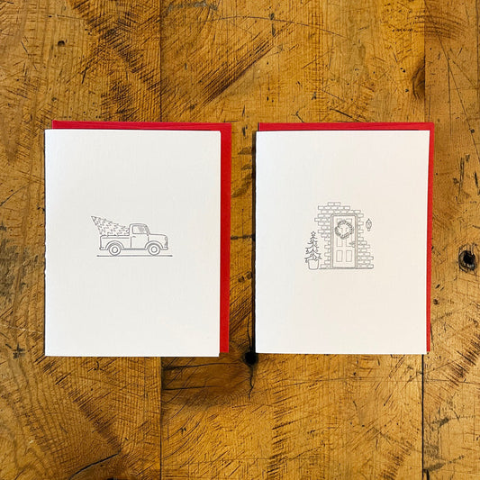 Minimal Adventure Letterpress Holiday Cards