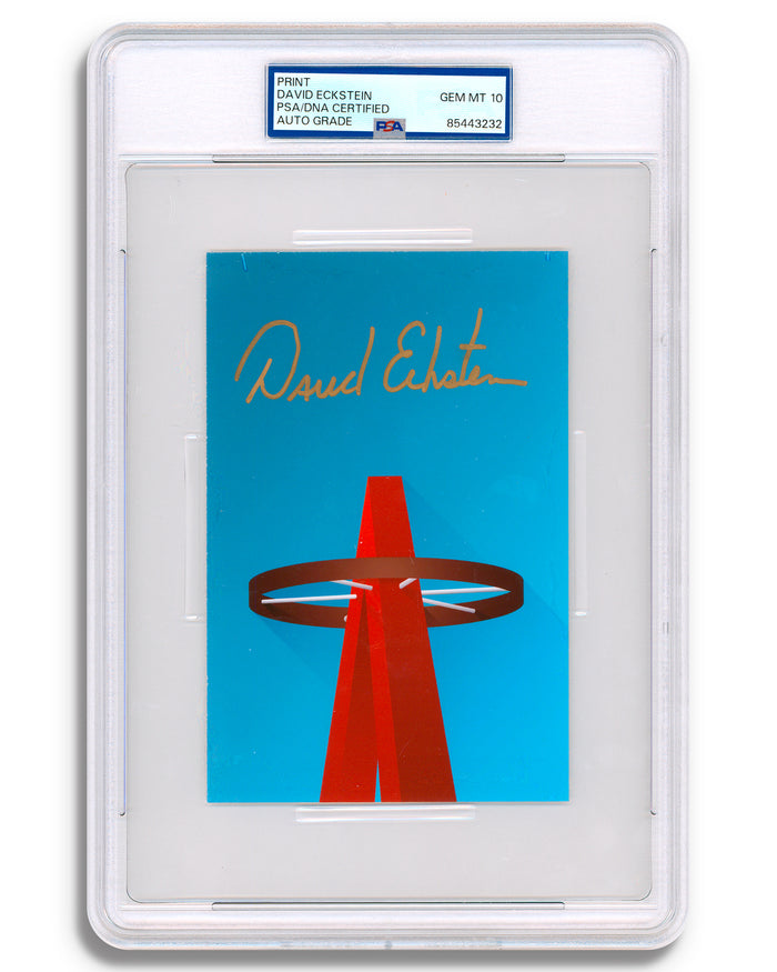 Minimalist Angel Stadium - David Eckstein Autographed - Art Slab - PSA Gem Mint 10