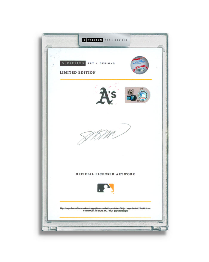 Minimalist Oakland Athletics Logo  - Rollie Fingers Autograph Slab - Authenticated
