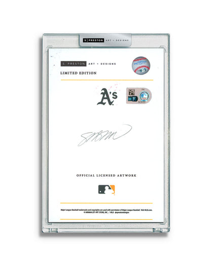 Minimalist Oakland Athletics Logo  - Rollie Fingers Autograph Slab - Authenticated