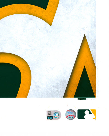 Minimalist Oakland Athletics Logo Print - Dennis Eckersley Autographed - Authenticated