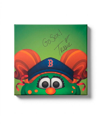 Minimalist Tessie The Green Monster Canvas Autographed