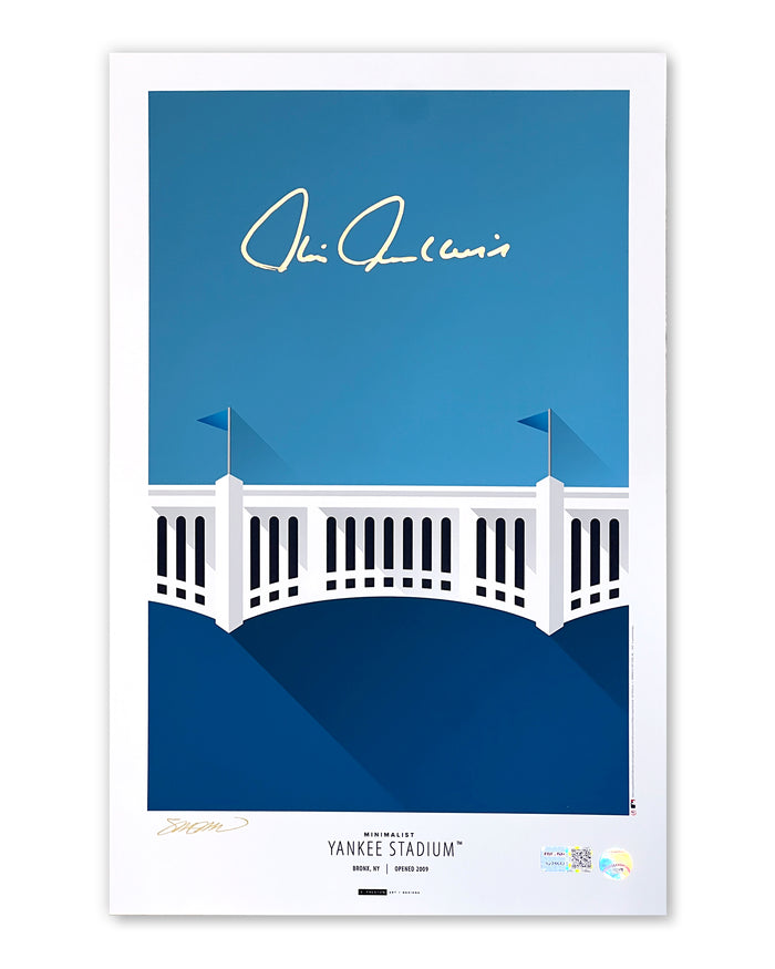 Minimalist Yankee Stadium Print - Chris Chambliss Autographed - Authenticated