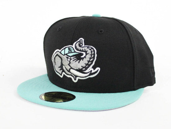 Modesto Athletics New Era 59FIFTY Fitted Hat (Nike Air Foamposite Pro Island Green 2017 Aqua Black Gray Under Brim)
