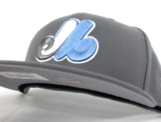Montreal Expos New Era 59Fifty Fitted Hat (Jordan 12 Retro Grey University Blue Gray Under Brim)