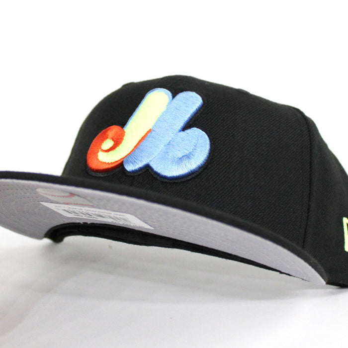 Montreal Expos New Era Fitted 59Fifty hat (Orange Lime Sky Gray Under Brim)